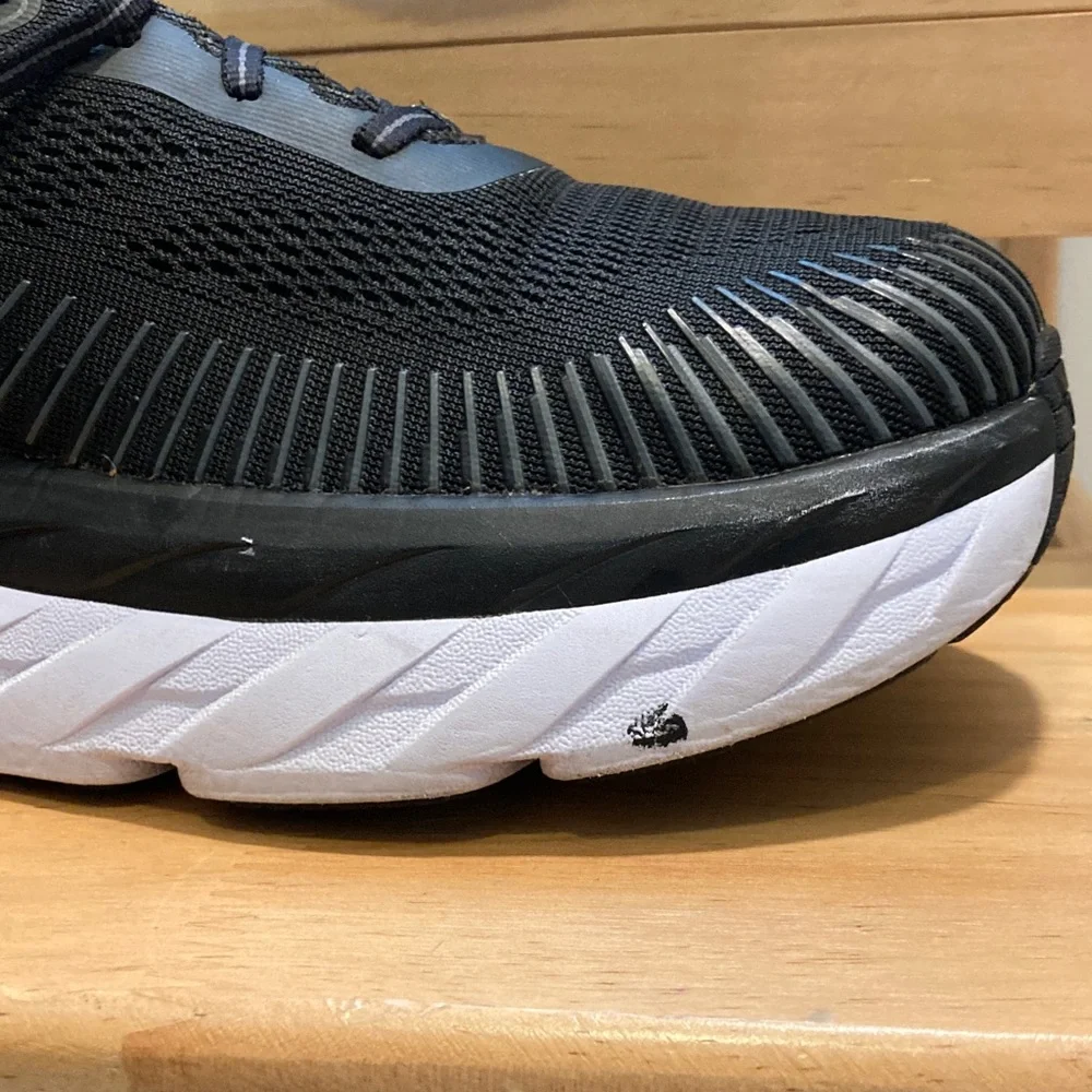 Hoka Bondi 7 Men's Black and White Road Running Shoes Size 13 - Picture 4 of 15